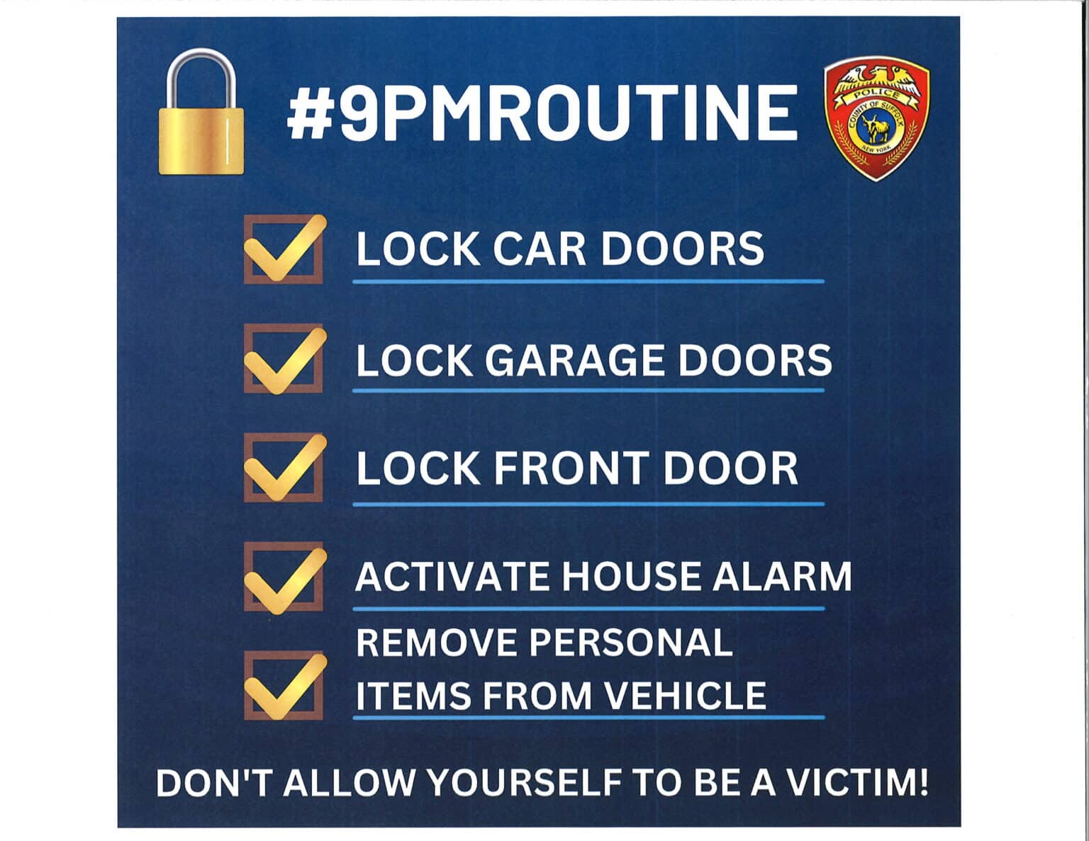900 PM Routine for Residents Suffolk County Police Department See